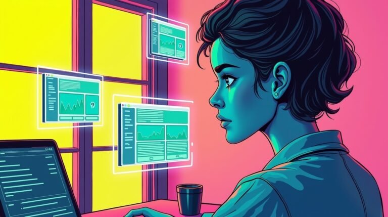 Futuristic workspace showing holographic interfaces of top 10 free website builders for business