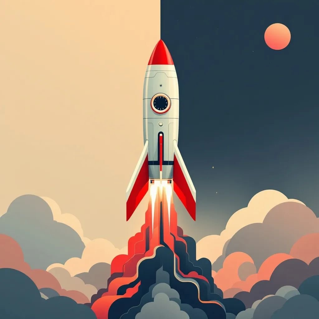 A rocket launching into the sky, symbolizing the rapid business growth you can achieve with our affordable web design services.