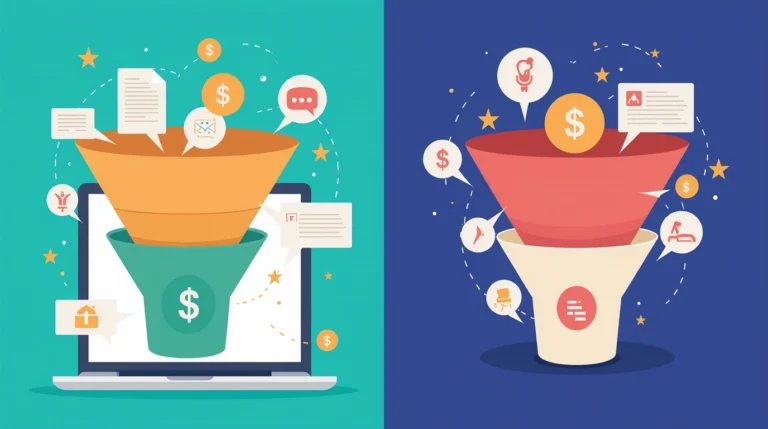 Small business website design USA conversion funnel: before and after optimization showing 70% visitor retention improvement through strategic design tactics