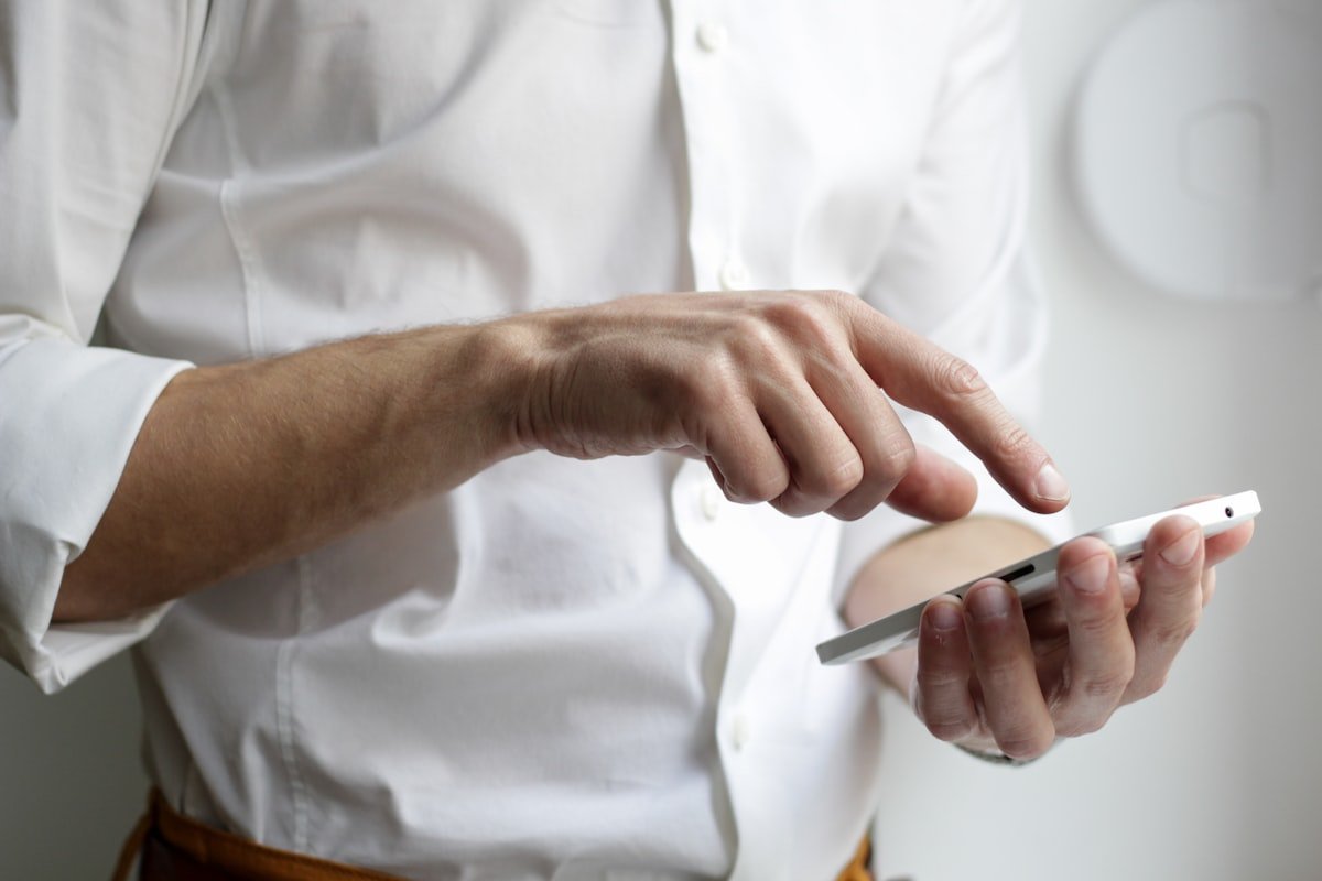 Small business owner checking Google My Business rankings for their local shop