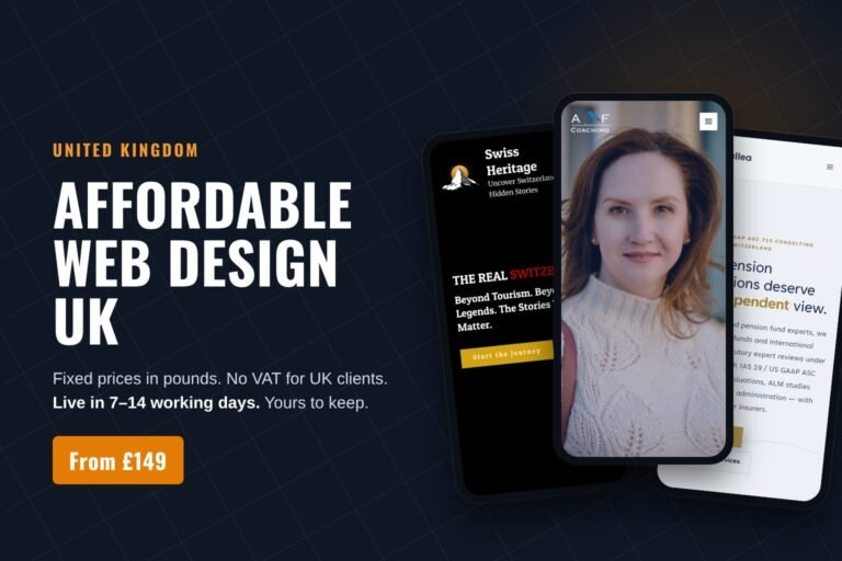 Affordable web design UK: fixed-price small business websites in pounds, from £149