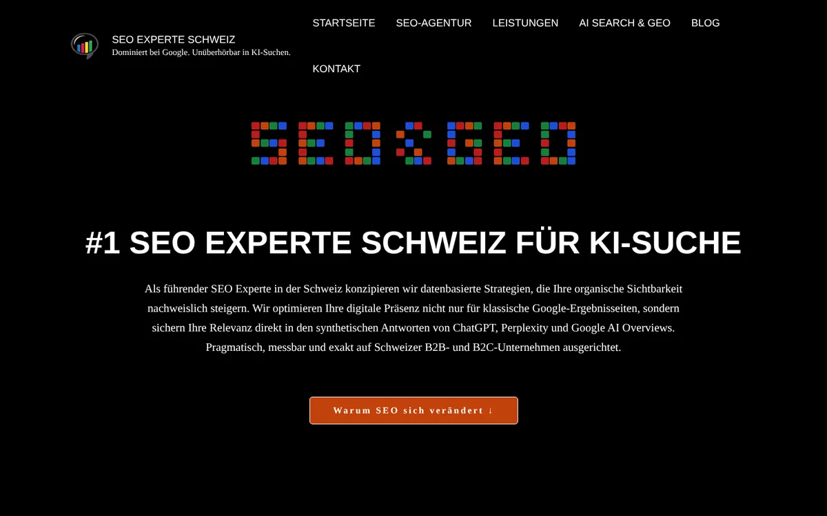 SEO Partner homepage: an SEO and AI search consultancy for Swiss companies